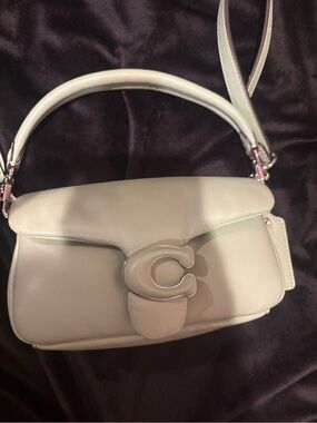 Coach Mint Green Leather Shoulder Bag with Signature C Hardware